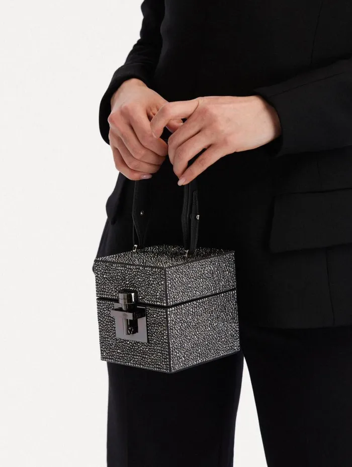 Women Crystal Pav Alibi Cube Graphite Oscar De La Renta Handbags Women Crystal Pav Alibi Cube Graphite Oscar De La Renta Handbags