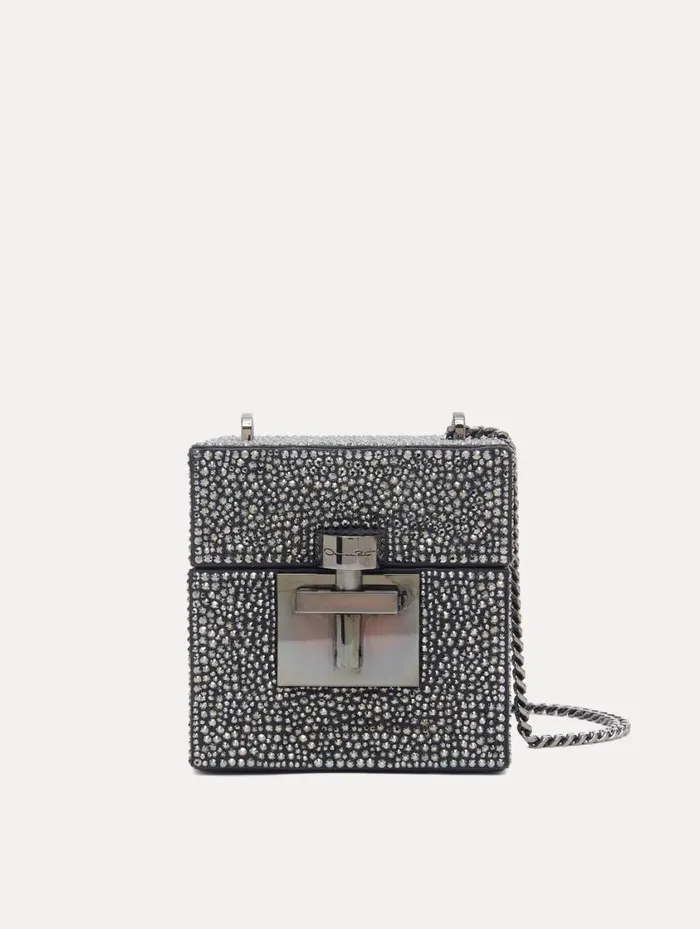 Women Crystal Pav Alibi Cube Graphite Oscar De La Renta Handbags Women Crystal Pav Alibi Cube Graphite Oscar De La Renta Handbags
