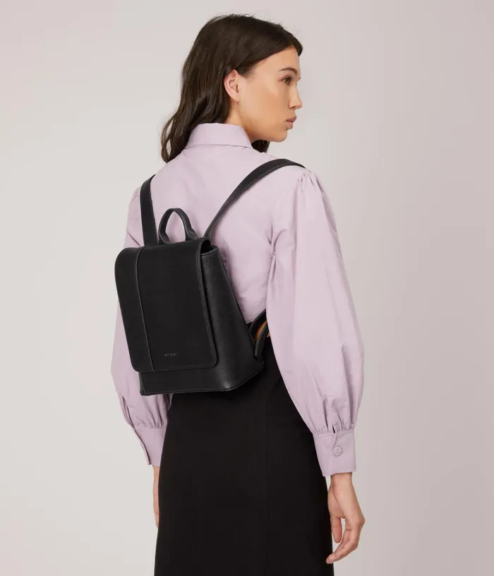 Women Deely Med Vegan Small Backpack 8211 Vintage Black Matt and Nat Backpacks