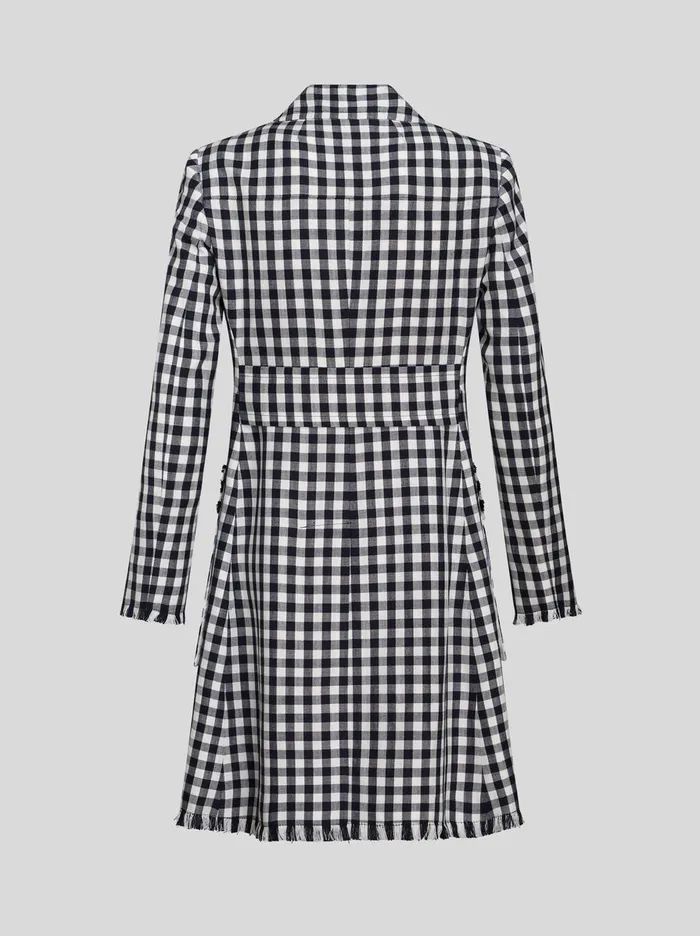 Women DoubleBreasted Gingham Fabric Coat Etro Coats And Outerwear