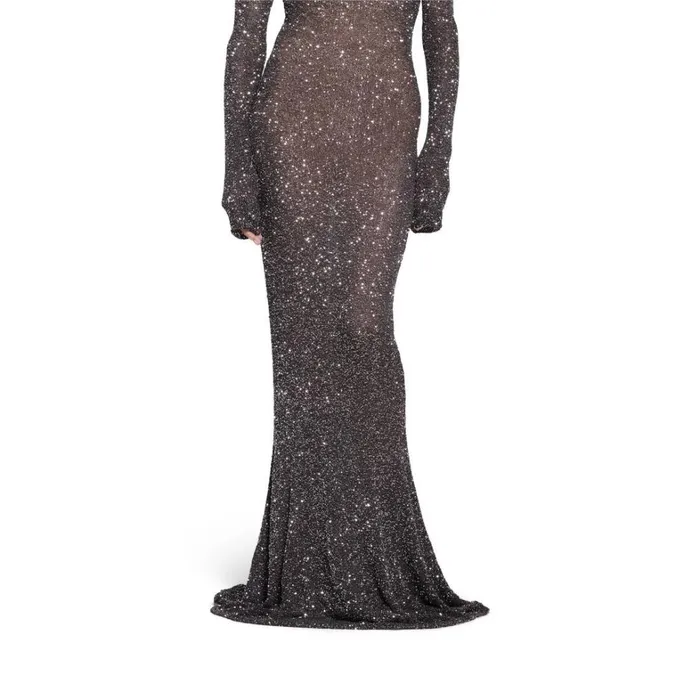 Women Dresses and Skirts Balenciaga Maxi Dress In Blacksilver