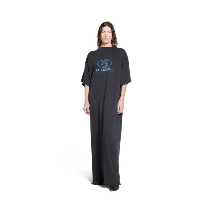 Women Dresses and Skirts Balenciaga Surfer Maxi Tshirt Dress In Blackblue