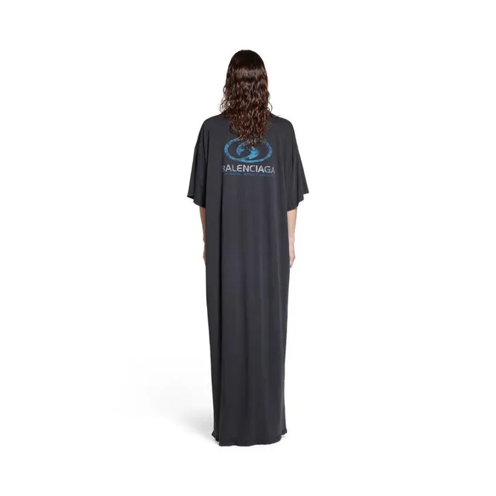 Women Dresses and Skirts Balenciaga Surfer Maxi Tshirt Dress In Blackblue
