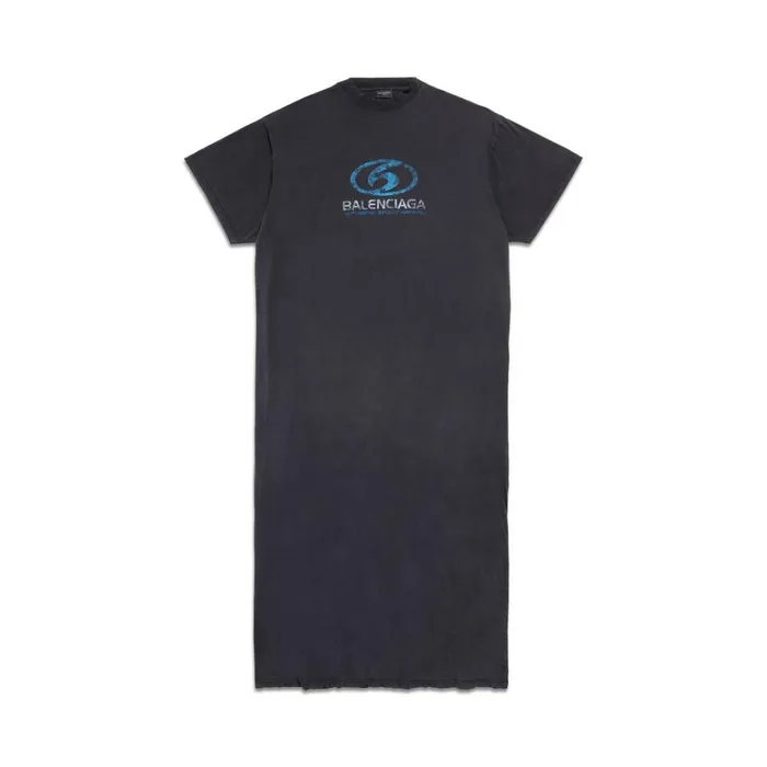 Women Dresses and Skirts Balenciaga Surfer Maxi Tshirt Dress In Blackblue