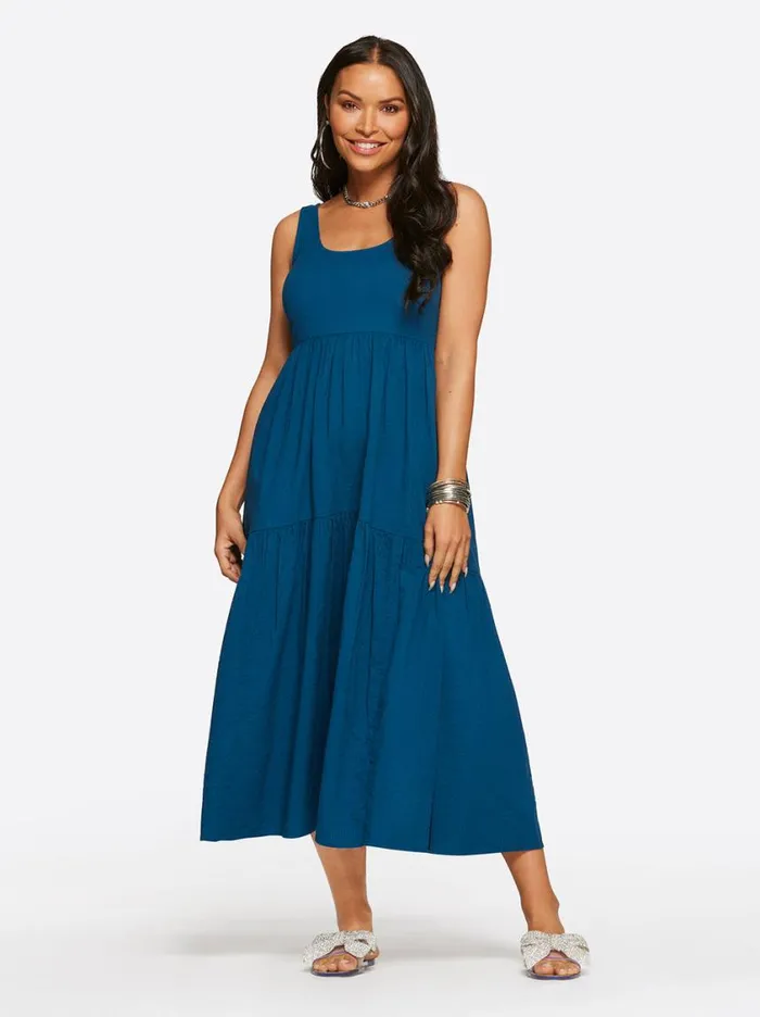 Women Dresses Jessica Simpson Cheryl Maxi Dress In Poseidon