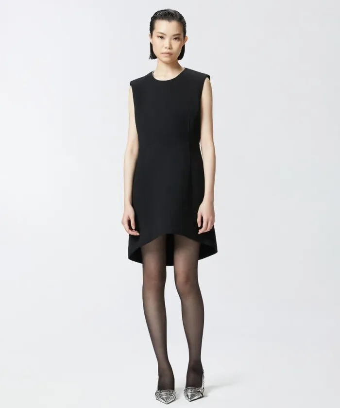 Women Dresses Pinko Mini Dress With Bare Back And Rhinestones Limo Black