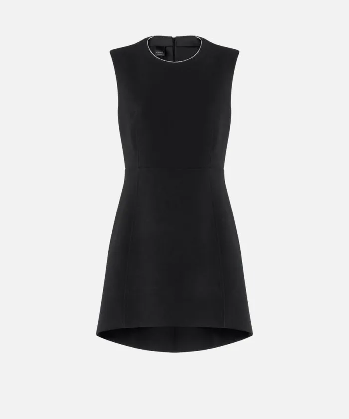 Women Dresses Pinko Mini Dress With Bare Back And Rhinestones Limo Black Women Dresses Pinko Mini Dress With Bare Back And Rhinestones Limo Black