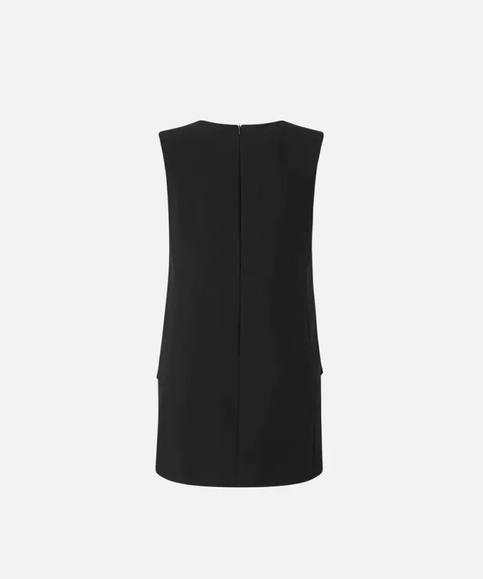 Women Dresses Pinko Short Sleeveless Dress With Front Flaps Limo Black Women Dresses Pinko Short Sleeveless Dress With Front Flaps Limo Black