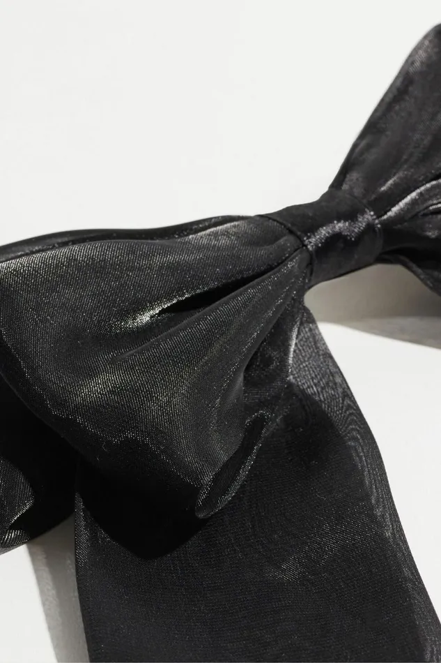 Women Dynamite Hair Accessories Oversized Organza Bow Hair Clip Black