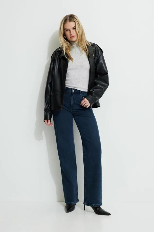 Women Dynamite Jeans and Denim Heidi Wide Leg Jeans Blue