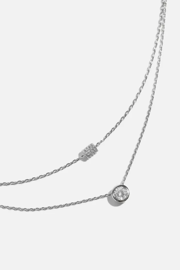 Women Dynamite Necklaces 2Pack Mini Gem Roll Necklaces Gray