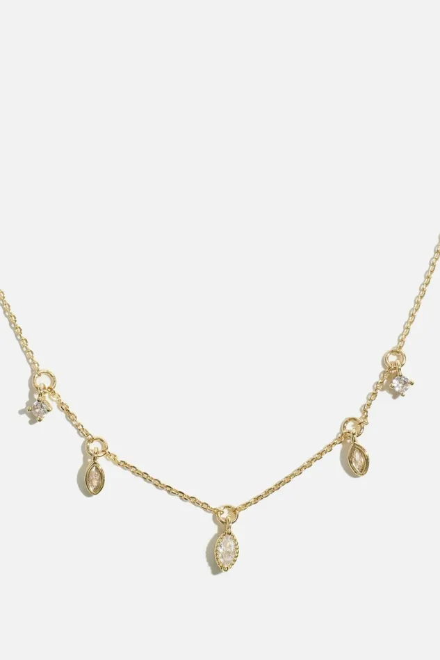 Women Dynamite Necklaces 3Pack Marquise and Delicate Necklaces White