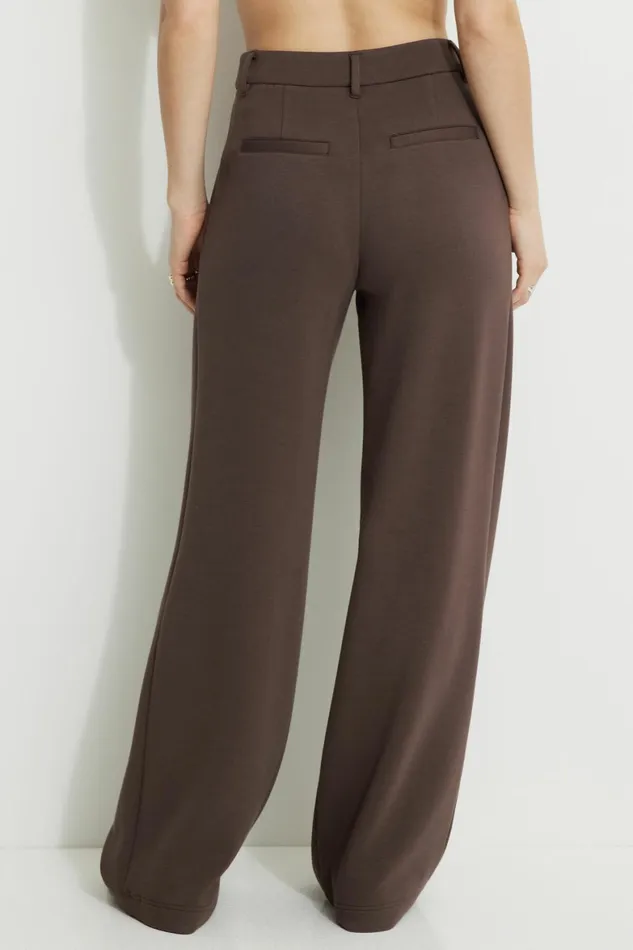 Women Dynamite Pants Anywear Scuba Trouser Pants Brown