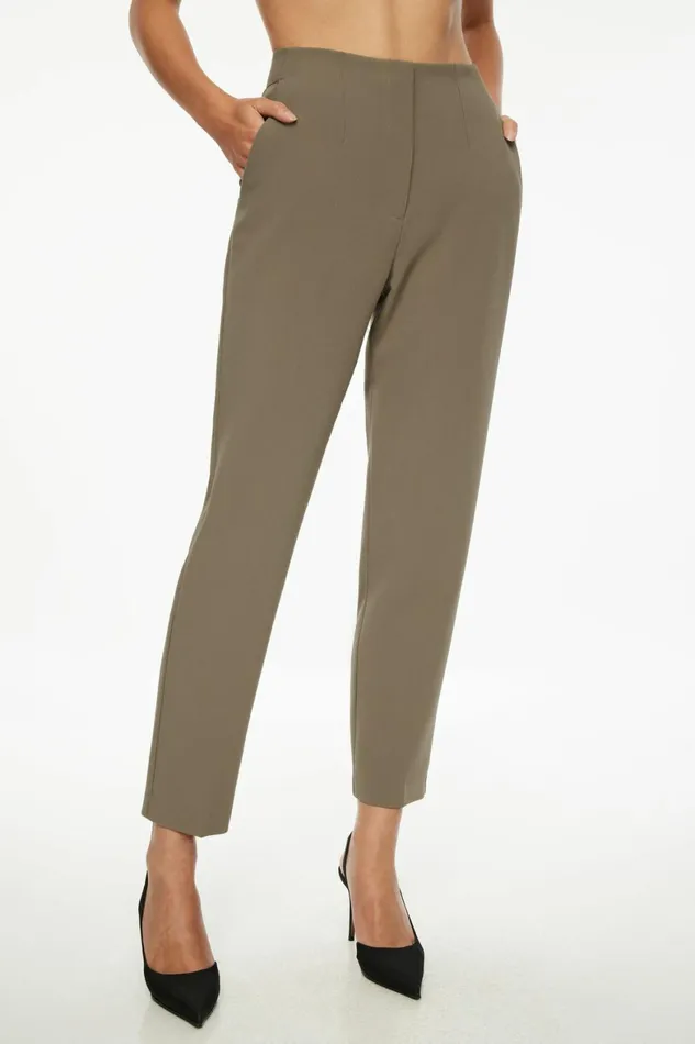 Women Dynamite Pants Emily Tailored Slim Ankle Pants Brown