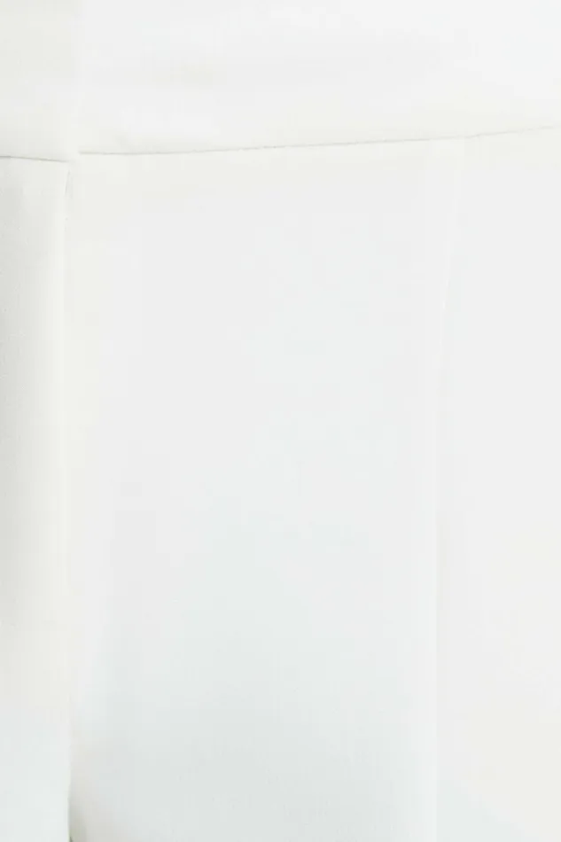 Women Dynamite Pants Mid Rise Straight Leg Pants WHITE