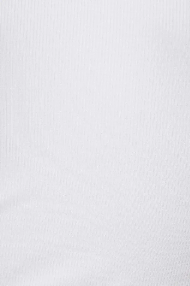 Women Dynamite Short Sleeve Tops Jacquie Ribbed Button Up Top White