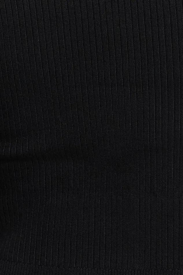 Women Dynamite Sweaters and Cardigans Ribbed Crewneck Cardigan Black