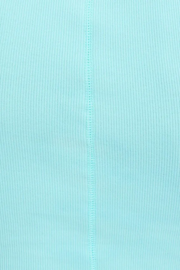 Women Dynamite Tops Ribbed Scoop Neck Tank Top Blue