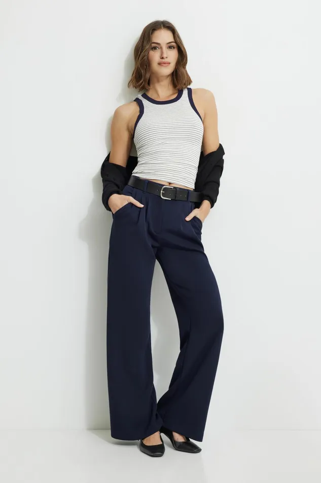 Women Dynamite Tops Tedi Ribbed Tank Top Blue