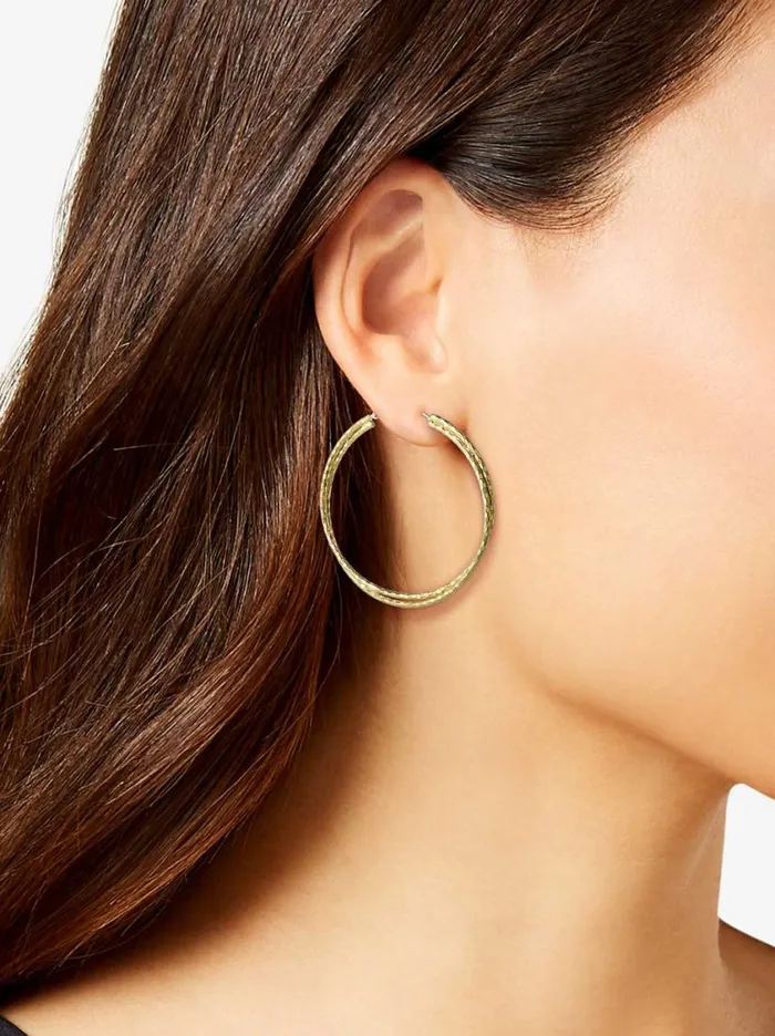 Women Earrings Jessica Simpson Double Hoop Faceted Earrings