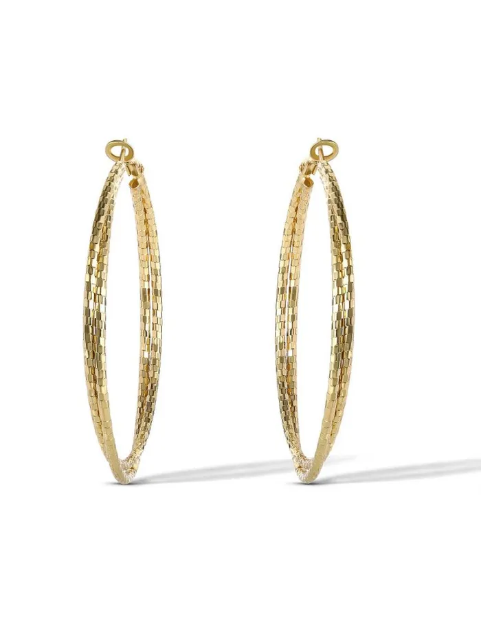 Women Earrings Jessica Simpson Double Hoop Faceted Earrings