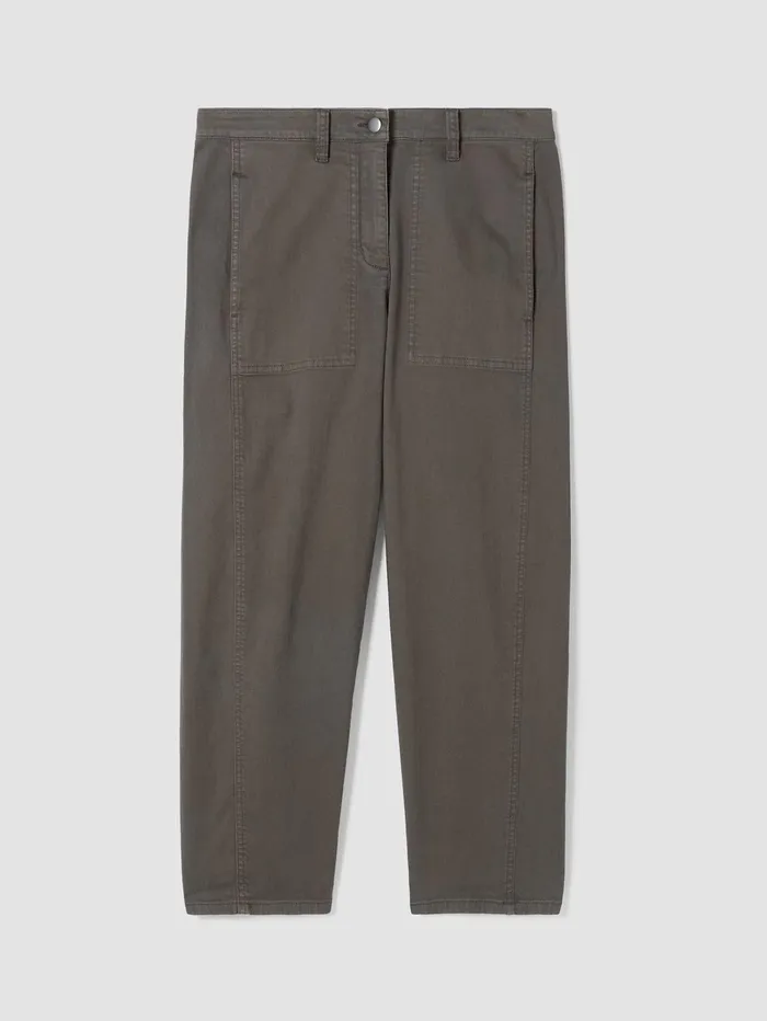Women Eileen Fisher Pants Shorts and Jumpsuits Organic Cotton Denim Lantern Jean White