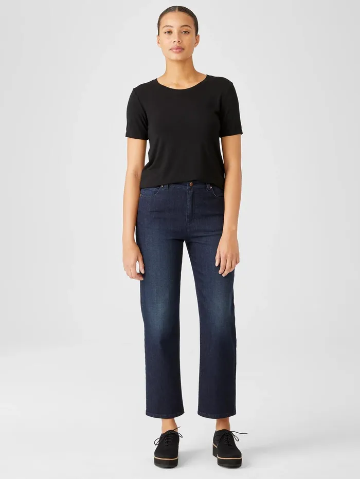 Women Eileen Fisher Pants Shorts and Jumpsuits Organic Cotton Stretch Straight Ankle Jean Utility Blue Women Eileen Fisher Pants Shorts and Jumpsuits Organic Cotton Stretch Straight Ankle Jean Utility Blue