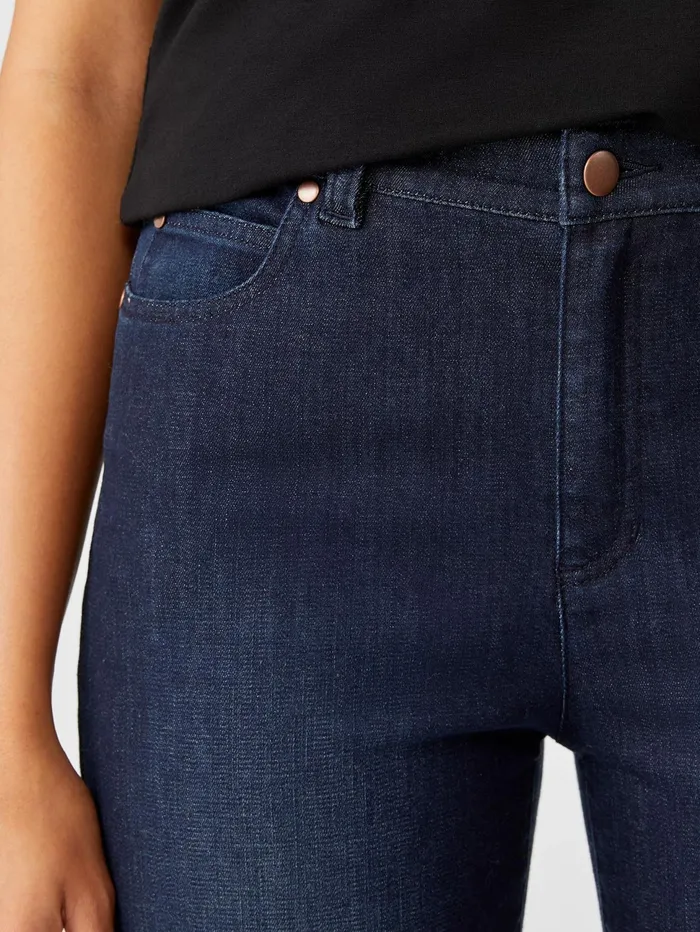 Women Eileen Fisher Pants Shorts and Jumpsuits Organic Cotton Stretch Straight Ankle Jean Utility Blue