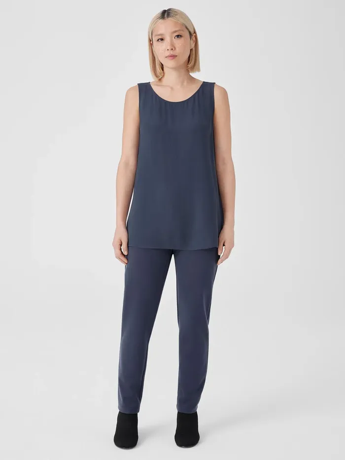 Women Eileen Fisher Pants Shorts and Jumpsuits Washable Flex Ponte Pant Ocean