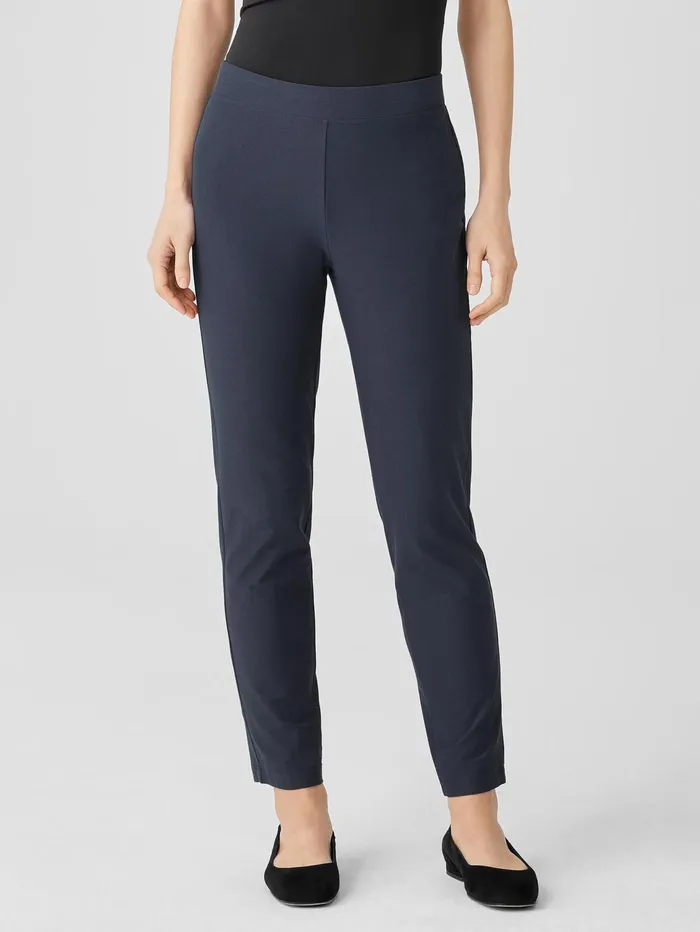 Women Eileen Fisher Pants Shorts and Jumpsuits Washable Stretch Crepe Pant Ocean