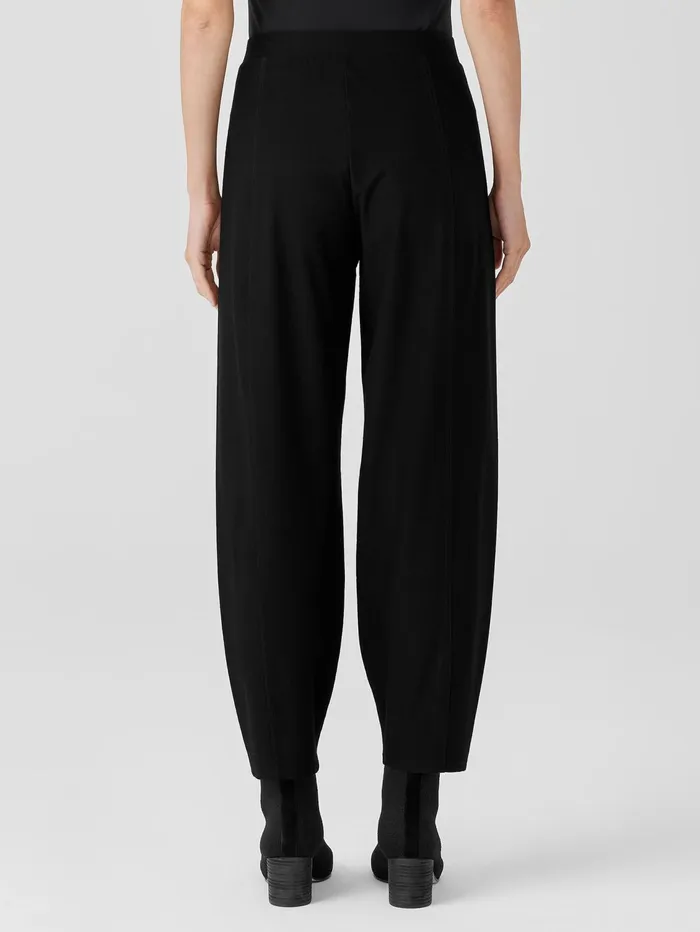 Women Eileen Fisher Pants Shorts and Jumpsuits Washable Stretch Crepe Pleated Lantern Pant Black