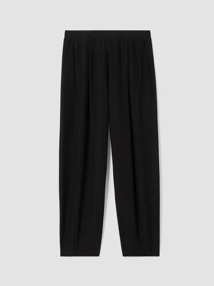 Women Eileen Fisher Pants Shorts and Jumpsuits Washable Stretch Crepe Pleated Lantern Pant Black