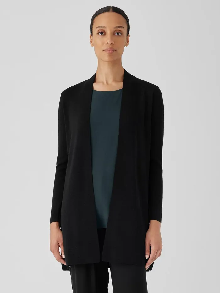 Women Eileen Fisher Sweaters and Cardigans Fine MerinoCardigan In Regenerative Wool Black Women Eileen Fisher Sweaters and Cardigans Fine MerinoCardigan In Regenerative Wool Black
