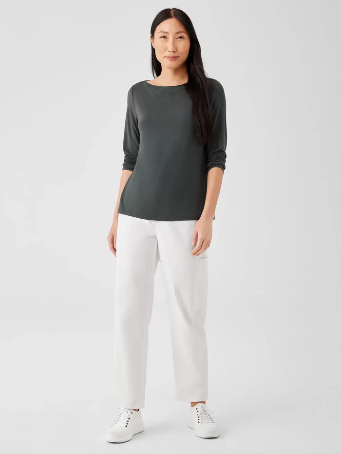 Women Eileen Fisher Tops and Tees Fine Jersey Cowl Neck Top Grove
