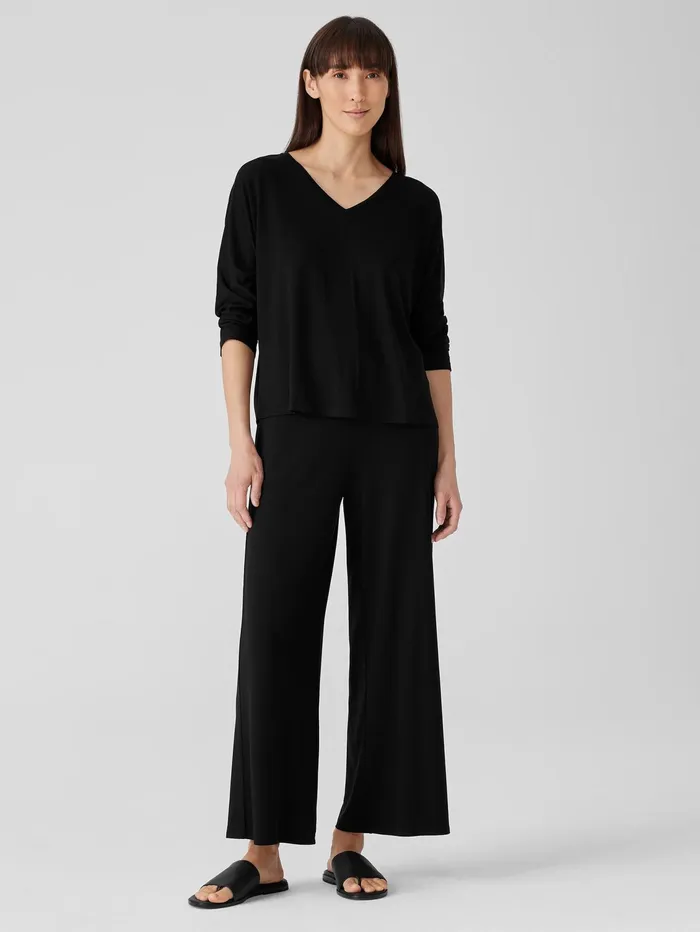 Women Eileen Fisher Tops and Tees Fine Jersey DolmanSleeve Top Black