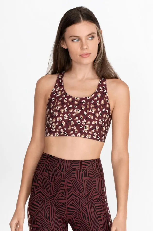 Women Endurance Reversible Sports Bra Cabernet Zebra Johnny Was Active Women Endurance Reversible Sports Bra Cabernet Zebra Johnny Was Active