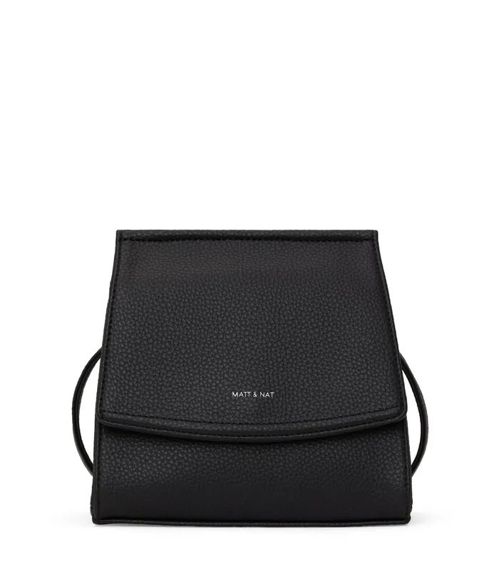 Women Erika Vegan Crossbody Bag 8211 Purity Black Matt and Nat Crossbody