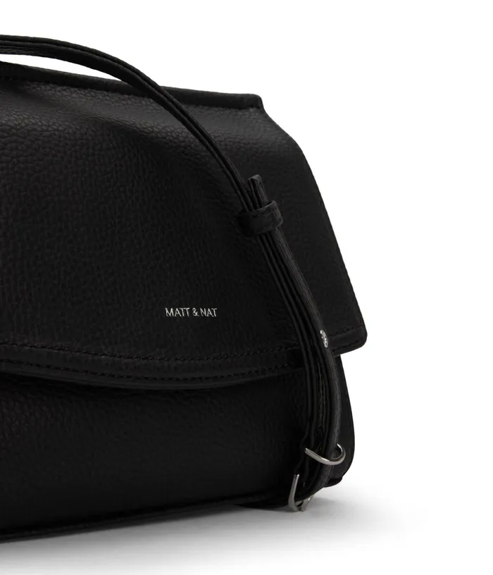 Women Erika Vegan Crossbody Bag 8211 Purity Black Matt and Nat Crossbody