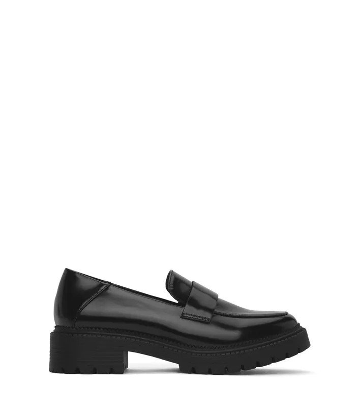 Women Finie Vegan Oxford Black Matt and Nat Flats