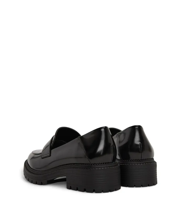 Women Finie Vegan Oxford Black Matt and Nat Flats