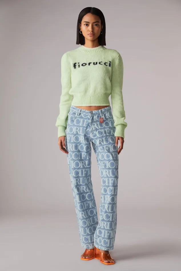 Women Fiorucci Jeans and Denim Laser Monogram Jeans Blue