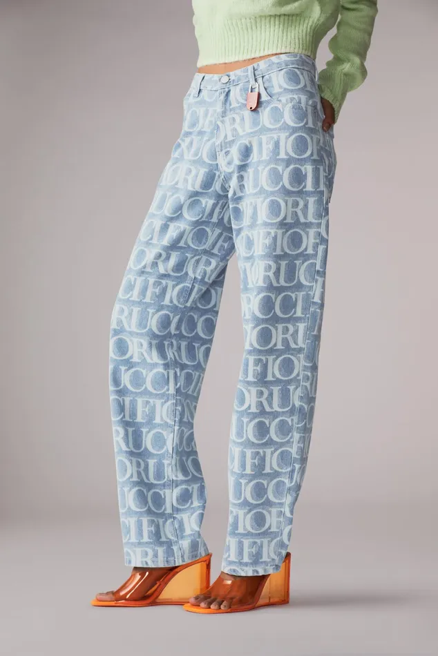 Women Fiorucci Jeans and Denim Laser Monogram Jeans Blue Women Fiorucci Jeans and Denim Laser Monogram Jeans Blue