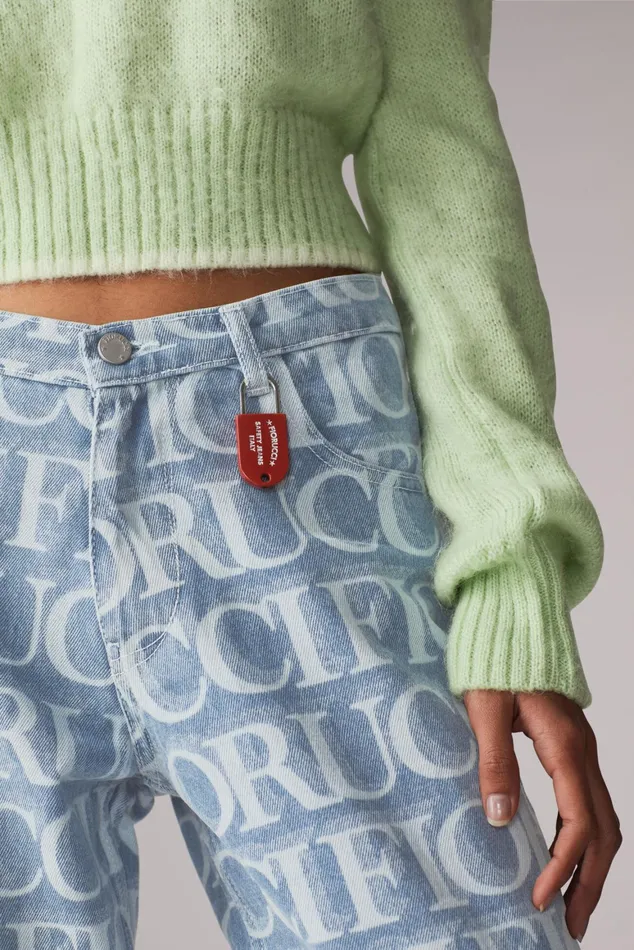 Women Fiorucci Jeans and Denim Laser Monogram Jeans Blue Women Fiorucci Jeans and Denim Laser Monogram Jeans Blue