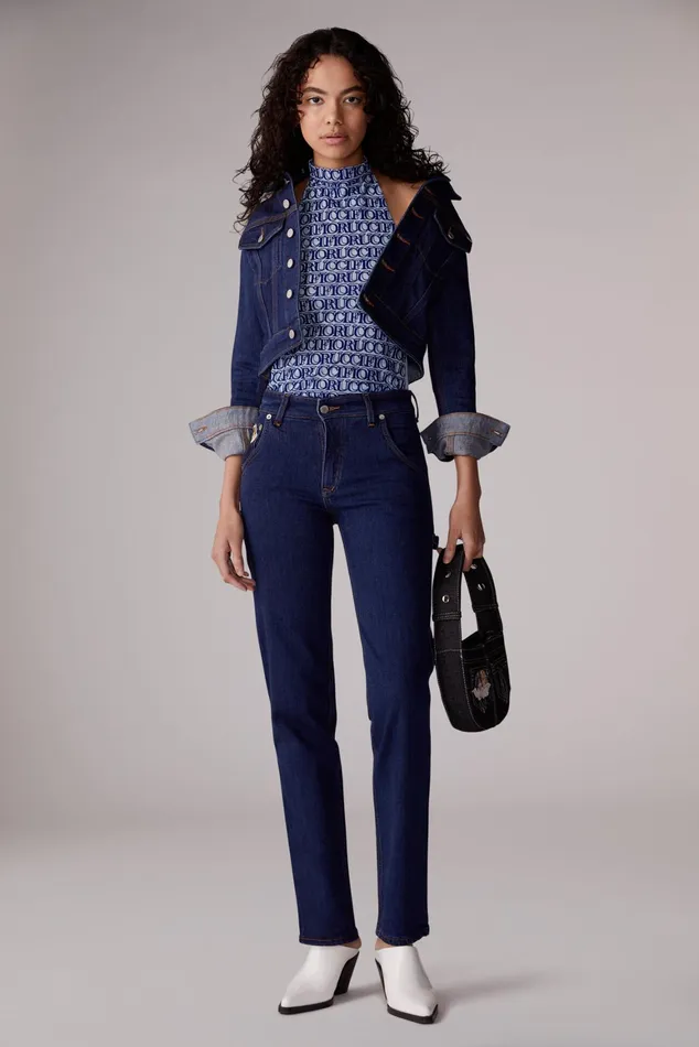 Women Fiorucci Jeans and Denim Trucker Denim Jacket Mid Wash