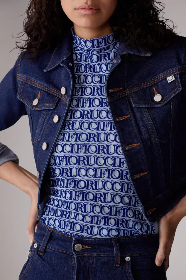 Women Fiorucci Jeans and Denim Trucker Denim Jacket Mid Wash Women Fiorucci Jeans and Denim Trucker Denim Jacket Mid Wash