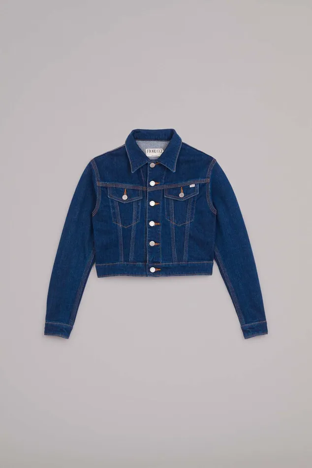 Women Fiorucci Jeans and Denim Trucker Denim Jacket Mid Wash Women Fiorucci Jeans and Denim Trucker Denim Jacket Mid Wash