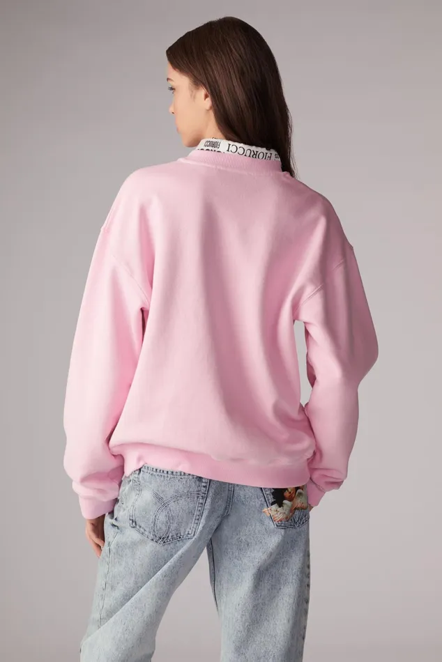Women Fiorucci Sweatshirts and Hoodies Safety Angels Sweatshirt Pink Women Fiorucci Sweatshirts and Hoodies Safety Angels Sweatshirt Pink
