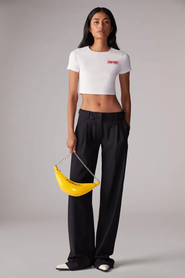 Women Fiorucci TShirts and Tops Logo Baby TShirt White