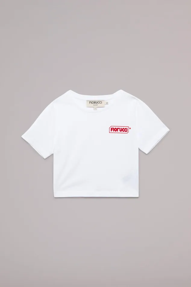 Women Fiorucci TShirts and Tops Logo Baby TShirt White Women Fiorucci TShirts and Tops Logo Baby TShirt White