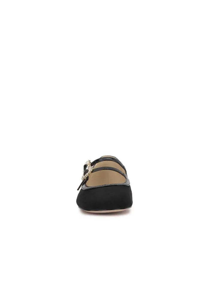 Women Flats Jessica Simpson Allista Buckle Ballet Flat In Black Suede